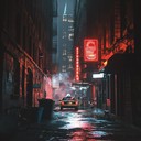 aggressive lofi beats clashing with dark urban vibes