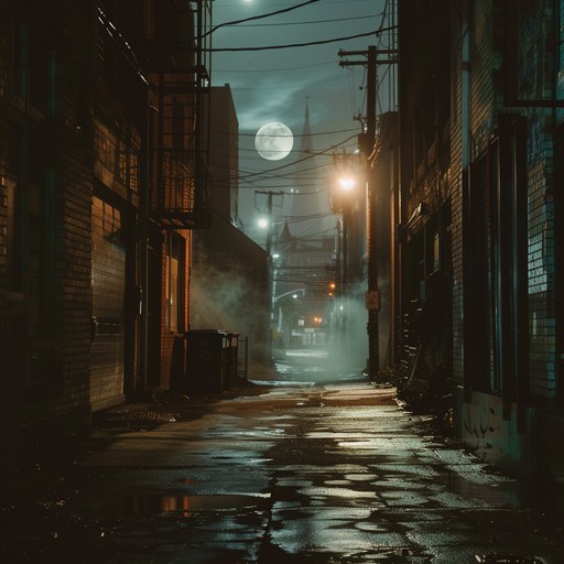 This piece merges darkly atmospheric nuances with frenetic jazz rhythms, creating an unsettling yet intoxicating soundscape. Moody saxophone lines weave through dissonant piano chords, underpinned by rumbling double bass and erratic drumming. The composition brings to mind smoky, dimly lit alleys and suspenseful chases through night time cityscapes.