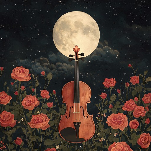 A sensual orchestral composition that delicately blends stirring melodies and emotional depth, evoking the profound connection and shared whispers of lovers under the gentle glow of the moon.