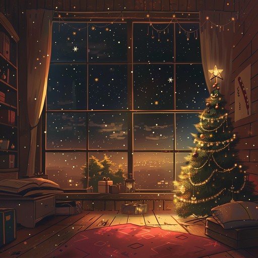 A gentle instrumental piece evoking the warmth and joy of holiday nights, filled with starry skies and the feeling of togetherness. The lilting melody of the piano combined with soft strings creates an atmosphere of festive cheer and heartfelt memories.