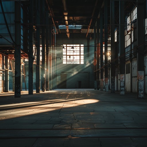 Journey into the shadows of an abandoned factory, embracing the dark industrial sounds and mysterious guitar riffs, woven together by heavy percussion to create an eerie and haunting rock atmosphere.