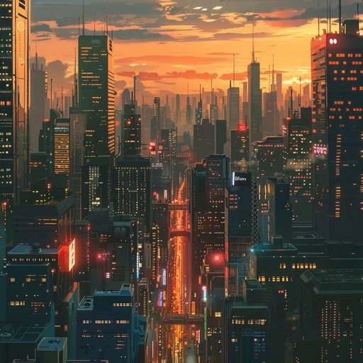 As dawn breaks over a futuristic metropolis, the city awakens to the sounds of energetic, joyful synths, painting a sonic landscape that celebrates new beginnings and the endless possibilities of the day ahead