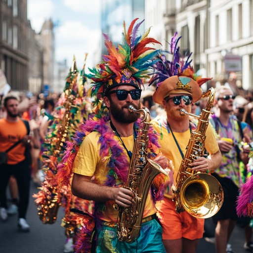 A bustling, upbeat mambo embodying the spirits of triumph and festivity. With its jubilant trumpet leads and complex percussion layers, it evokes a grand parade in havana filled with celebratory dances and lively street festivities.