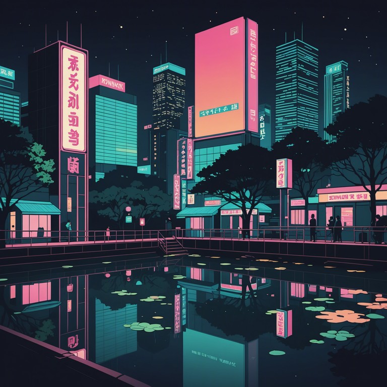 A captivating musical journey through tokyo's bustling districts under the neon lights, combining traditional japanese instruments with modern j pop rhythms, creating a vibrant yet tranquil atmosphere.