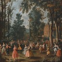 traditional baroque dance with light and festive harpsichord motifs.