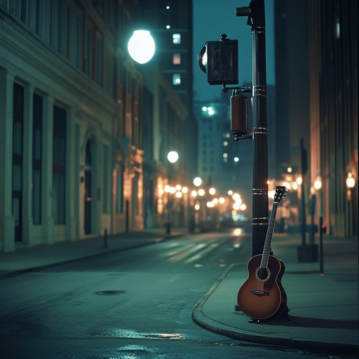 An instrumental blues rock piece featuring gentle guitar riffs and a steady rhythm, designed to evoke the tranquility of a peaceful night in the city streets. The melodies flow smoothly, creating a soothing atmosphere perfect for relaxation and introspection.