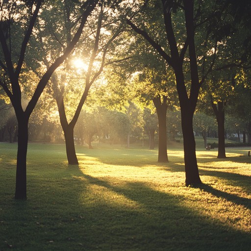 An instrumental track with gentle guitar tunes capturing the essence of a serene summer sunset walk, creating a dreamy and reflective atmosphere.