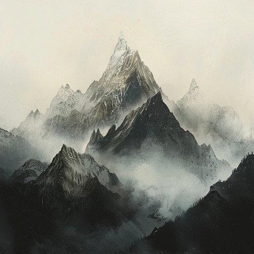 This instrumental piece evokes the towering presence and awe-inspiring might of a mountain range, with sweeping crescendos and a panoramic sound that conveys the vastness and majesty of the peaks. The music rises and falls, echoing the rugged landscapes and eternal snowcaps.