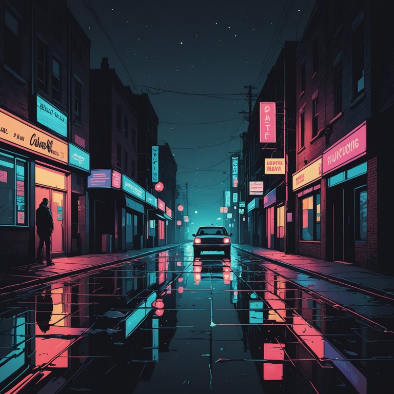 This track embodies a journey through dimly lit streets with a gritty, urban vibe. The music sways with the heaviness and raw energy of life's underbelly, expressing tales of nocturnal escapades and introspective moods through powerful blaring guitars. Each chord tells a story of resilience and mystery, perfect for late night drives or reflective moments in dusky environments.