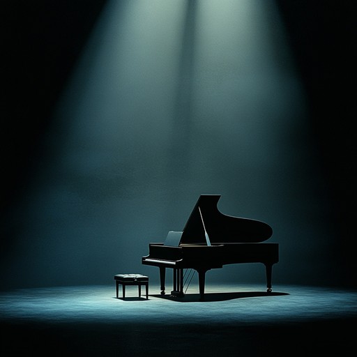 An emotive solo piano piece that transports the listener to a dimly lit theater stage, the melodies echoing through the silence, eliciting feelings of deep thought, nostalgia, and reflection, capturing the quiet essence of a performer's inner world