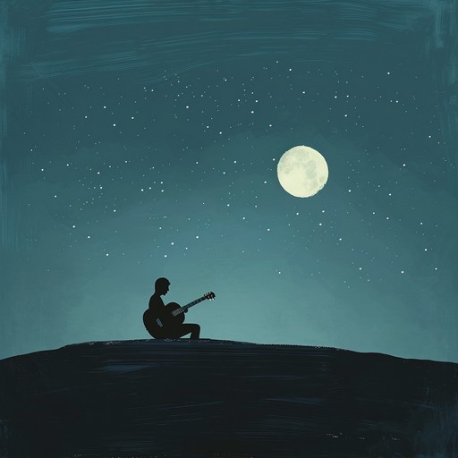 An instrumental track featuring serene guitar melodies creating a tranquil and introspective blues atmosphere, ideal for those quiet, reflective nights under the stars.