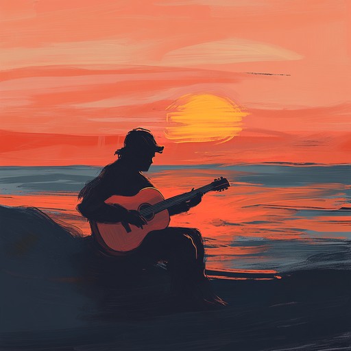 Smooth jazz guitar mingled with ambient ocean sounds creates a perfect, tranquil atmosphere, ideal for relaxation or a peaceful evening by the sea.