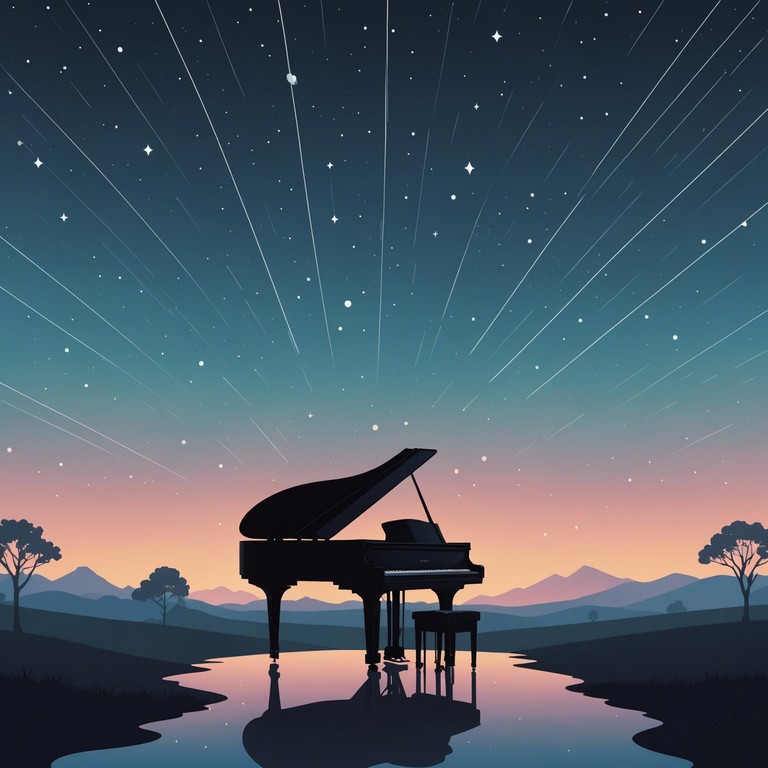 This instrumental track transports listeners to a grand celestial ballroom, where the sounds of an echoing piano create an otherworldly waltz. The piece offers a haunting yet beautiful journey across stardust covered dance floors under a cosmic sky. Designed to convey a feeling of elegance and infinity, it merges traditional rhythm with mystical undertones.