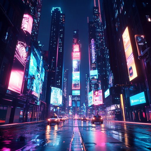 An instrumental cyberpunk song that blends driving synths, futuristic beats, and soaring melodies to create an energetic journey through a neon lit metropolis.