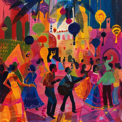 This dynamic track pulses with vibrant energy and festive sounds, capturing the heart and soul of a bustling carnival. Lively brass overlaid with rhythmic handclaps and driving percussion conjure images of colorful parades, effervescent crowds, and contagious jubilation. A perfect soundtrack to any celebration or high spirited event.