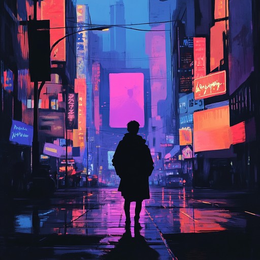 Experience the isolation and solitude of wandering through empty, neon lit streets. This instrumental track uses evocative synthesizers to paint a sonic picture of loneliness, reflecting the bittersweet nostalgia of retro futures.