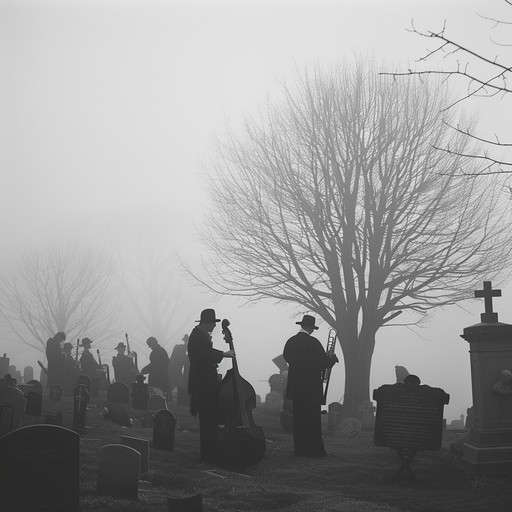 Eerie clarinet leads haunting klezmer themes, creating a sinister, midnight celebration atmosphere.