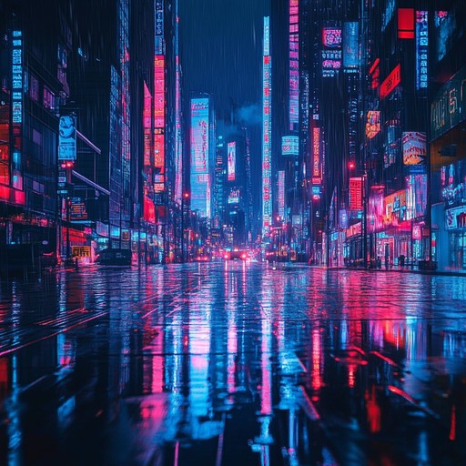 A powerful instrumental cyberpunk track featuring pulsating synth melodies, heavy basslines, and relentless electronic beats that evoke the futuristic atmosphere of a neon lit metropolis.