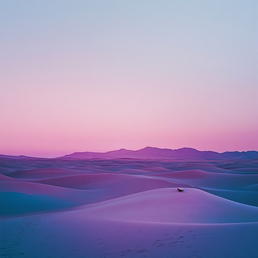 An evocative portrayal of a desert's ageless rhythm as twilight casts long shadows and the air fills with the reverberating beats of a tabla, connecting time and spirit.