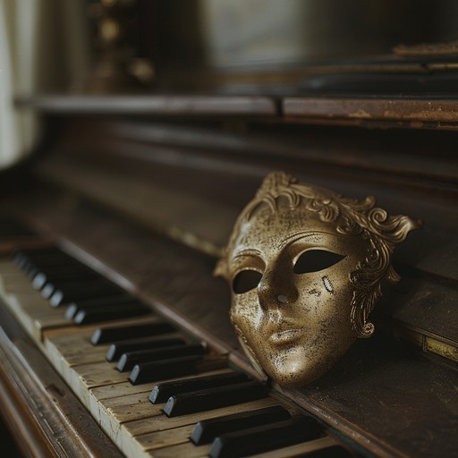 A piano driven piece that evokes the atmosphere of a shadowy cabaret, filled with nostalgic and somber undertones. The haunting melodies and deep chords create a moody and dark ambiance, perfect for evoking sentimental reflections and a sense of mystery.