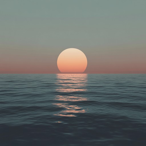 A tranquil blend of ocean wave sounds and gentle chillwave tones capturing the serenity of a peaceful sunset over the ocean. The music ebbs and flows like gentle waves, providing a soothing and calming auditory escape.