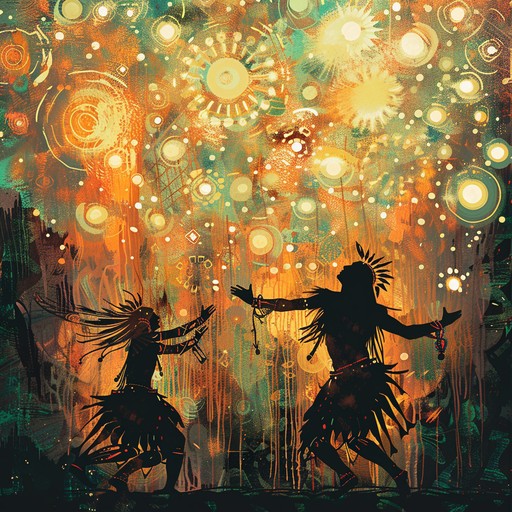 Immerse in an exhilarating fusion journey with lively tribal beats and uplifting celestial melodies. This instrumental piece combines the primal energy of djembe with the transcendent allure of ethereal synths, creating a danceable, euphoric soundscape. Ideal for transcendent dance celebrations and uplifting atmospheric moments.