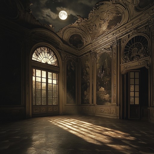 This instrumental piece casts a shadowy, captivating ambiance by weaving together intricate harpsichord melodies with subtle string harmonies, reminiscent of a moonlit night in a deserted palace. The composition evolves through mysterious passages, evoking feelings of curiosity and historical intrigue, transporting the listener to an enigmatic bygone era.