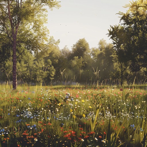 An intricately woven orchestral symphony that captures the peace and tranquility of a sunlit meadow. The delicate interplay of strings and woodwinds paints a serene picture, inviting listeners to immerse themselves in nature’s gentle embrace.