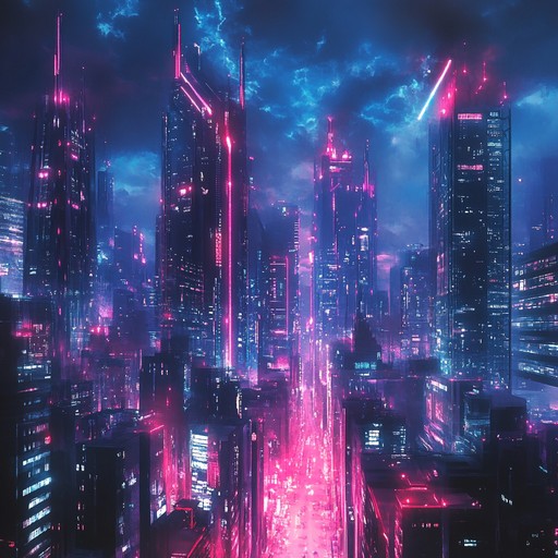 Dive into a digital city reverie with ethereal synth sounds and hypnotic beats. This sentimental cyberpunk track offers a rich auditory journey through a neon lit future, where hauntingly beautiful melodies tell stories of dreams and whispers in the night.