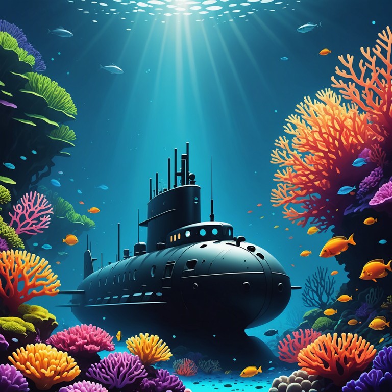 This track embodies a journey deep beneath the ocean's surface, where the sounds of echoing dub rhythms mesh with the mysterious and fluid movements of underwater life. Using a mellotron to layer aquatic textures into the mix, this composition captures an ethereal and otherworldly scene, intensified by vibrant basslines and reverberating drums typical of dub music.