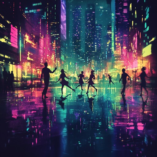 An instrumental sophisticated disco track that captures the essence of late night city life, blending smooth synthesizers and lush strings to create a mesmerizing dance groove reminiscent of neon lights reflecting off rain slicked streets. The song weaves layers of rhythmic basslines, groovy percussion, and atmospheric melodies, transporting listeners to an urban nocturnal landscape where elegance meets energy.