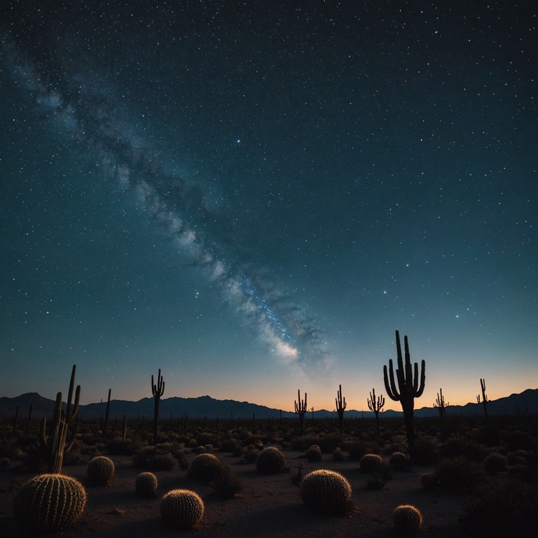 A musical journey that combines the gritty essence of rock with the slap bass and rhythmic syncopation of funk, set against a backdrop of a mystical desert night. The track evokes the experience of an adventurous night in a sprawling desert, where the expansive sky meets undulating dunes.