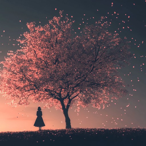 A delicate piano melody that captures the essence of fleeting moments and unspoken goodbyes, resonating with the sorrow of cherished times slipping away under the falling cherry blossoms.