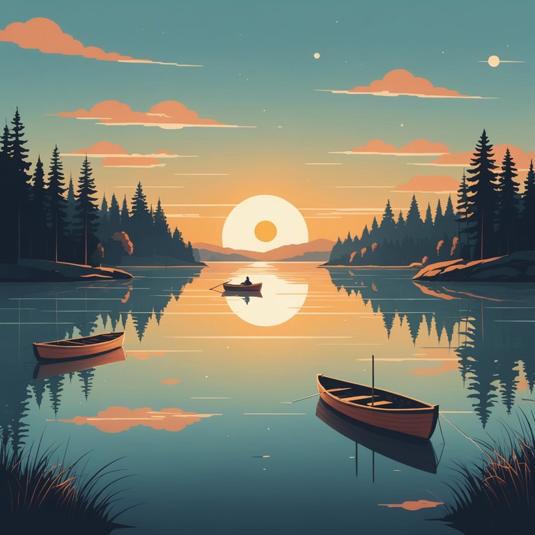 This track features a serene melody that mirrors the calm and picturesque setting of a nordic lake during summer evenings. It intends to transport listeners directly into a soothing, peaceful environment where the subtle lap of lake waters against the shore accompanies each note