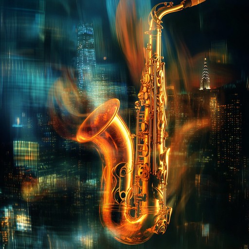 A high energy instrumental jazz composition that captures the essence of a blistering urban night, featuring rapid fire saxophone solos, driving rhythms, and explosive brass sections, taking the listener on a wild and fiery musical adventure.