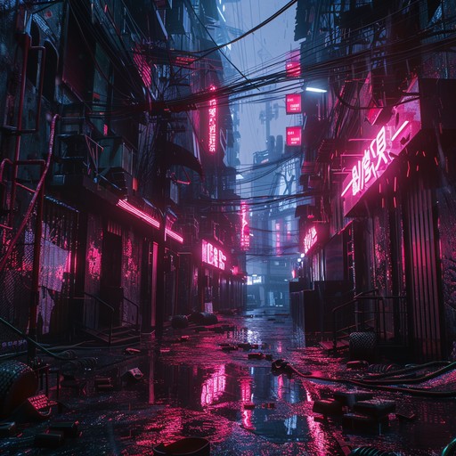 Dive into a dystopian world where neon lights clash with shadowy figures. This gritty cyberpunk track features grungy electronic sounds, driving synthetic rhythms, and a brooding atmosphere that evokes a futuristic metropolitan nightmare.