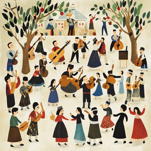 A festive klezmer track capturing the essence of a communal celebration, with accordion, clarinet, and violin delivering joyful, rhythmic melodies. Perfect for a bustling market or lively street festival.