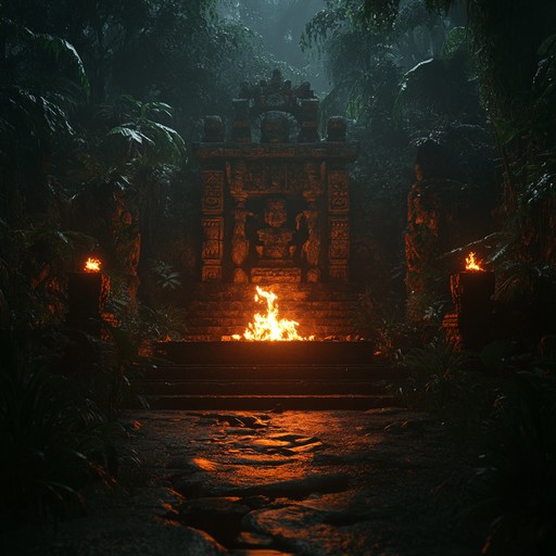 This composition invokes an ancient aztec ritual set in a dense jungle environment. A fusion of percussive elements and traditional instruments creates an exotic, intriguing atmosphere. Expect aggressive rhythms combined with eerie soundscapes that escalate into a hard, driving finale.