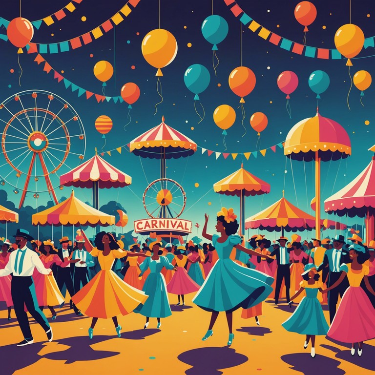 Immerse yourself in the heart of a euphoric carnival celebration, where every note captures the ecstatic pulse of the scene with upbeat tempos and playful melodies, transporting you directly to a bustling festival under the sun.