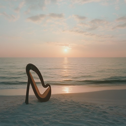 The music embodies the serene soundscape of a tranquil ocean morning, where each note from the harp mirrors the rhythmic, soft whisper of sea waves lapping against the shore. Crafted to evoke a sense of calm and introspection, this piece uses the harp's unique timbres to blend melodic simplicity with the complex emotions tied to the sea's timeless ebb and flow.