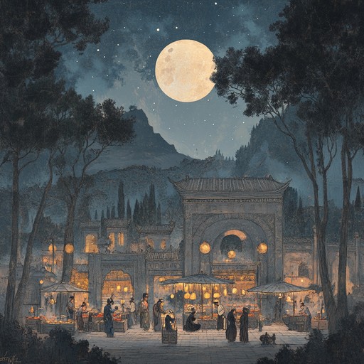 Imagine an evening draped in moonlight over the eastern landscapes, where every note captures the essence of peace and timeless beauty. It's a musical reflection on tranquility and historical depth, a serene companion to nighttime travels across ancient paths.