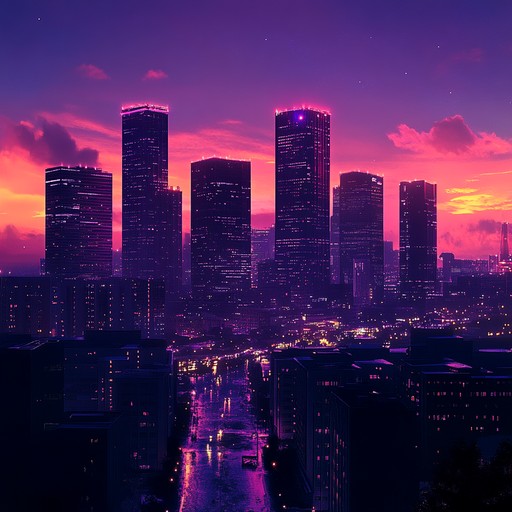 An evocative synthpop track characterized by lush, dreamy synthesizer melodies that capture the essence of an urban skyline at twilight. The music paints a serene yet vibrant scene filled with shimmering lights, reflections, and fleeting moments of peace in the bustling city. Ideal for evoking feelings of nostalgia, wonder, and serenity.