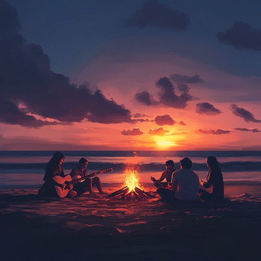 Picture an exhilarating summer anthem, where acoustic guitar melodies intertwine with indie pop beats, capturing the essence of joyful moments at a beach party with friends.