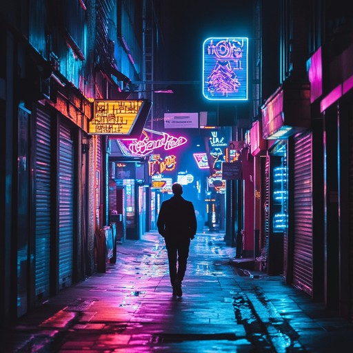 An atmospheric r&b instrumental piece that captures the lonely ambiance of wandering through empty city streets illuminated by neon lights, evoking feelings of introspection and melancholy.