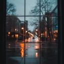 melancholic beats under soft rain sounds