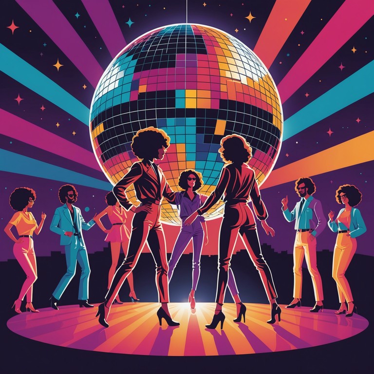 Imagine a bustling 70s disco scene, sparkling under a ballroom’s strobe lights, where spirited electric guitar riffs set an irresistibly energetic mood. The track recalls the era's unrestrained enthusiasm and vibrant nightlife, offering a nostalgic yet fresh and danceable experience.