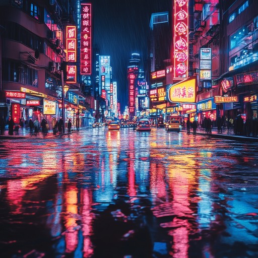 An energetic instrumental track that combines catchy pop rock riffs with uplifting synthesizer melodies, capturing the excitement of city nights under glowing neon lights.