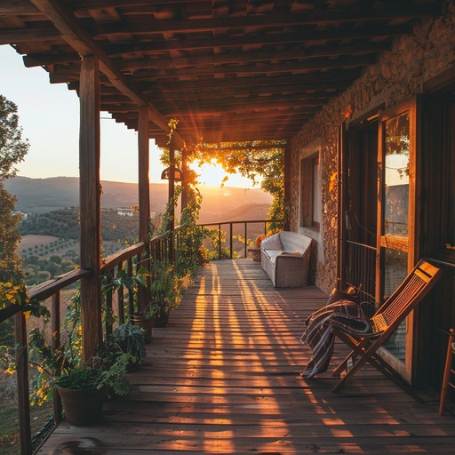 Picture a late summer afternoon, sitting on a wooden porch as the sun sets, casting a warm glow over sprawling fields. The relaxed strumming of an acoustic guitar fills the air, weaving a gentle, heartfelt melody that brings to mind simpler times and cherished memories