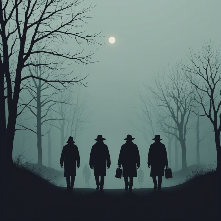 Using an electric piano, this piece creates a chilljack swing experience with a touch of eeriness, suitable for scenes depicting nocturnal mysteries or subtle thrill moments, featuring rhythmic precision intermixed with atmospheric suspense.