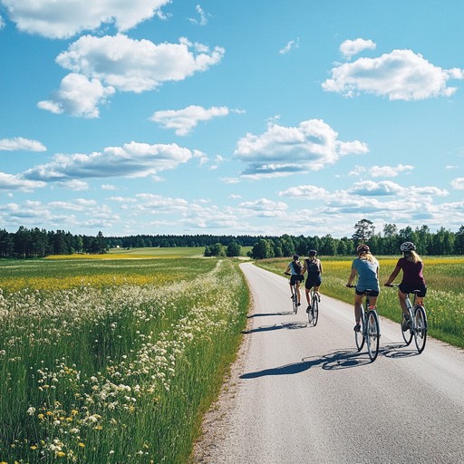 This instrumental suomipop piece captures the joy and light heartedness of finnish summers, with lively melodies and rhythmic patterns that evoke images of long sunny days, friendly gatherings, and natural beauty. The track aims to uplift spirits and bring a smile to listeners, embodying the carefree essence of summer.